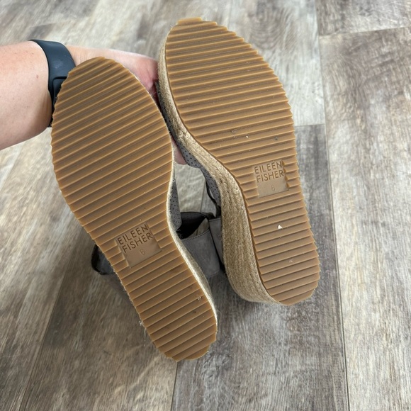 Eileen Fisher Willow 2 Platform Espadrille Sandals w/ Perforated Straps - Mauve - Picture 9 of 9